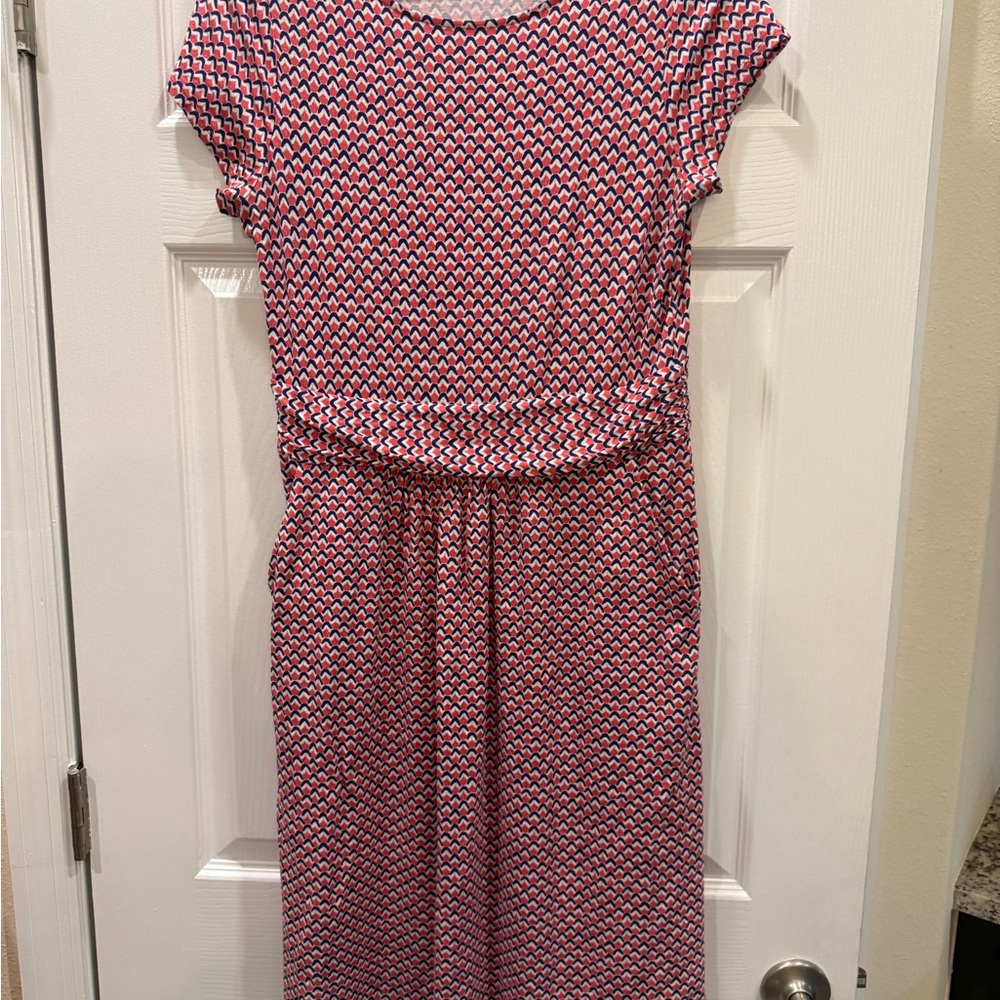 Boden Red and Blue Patterned Dress